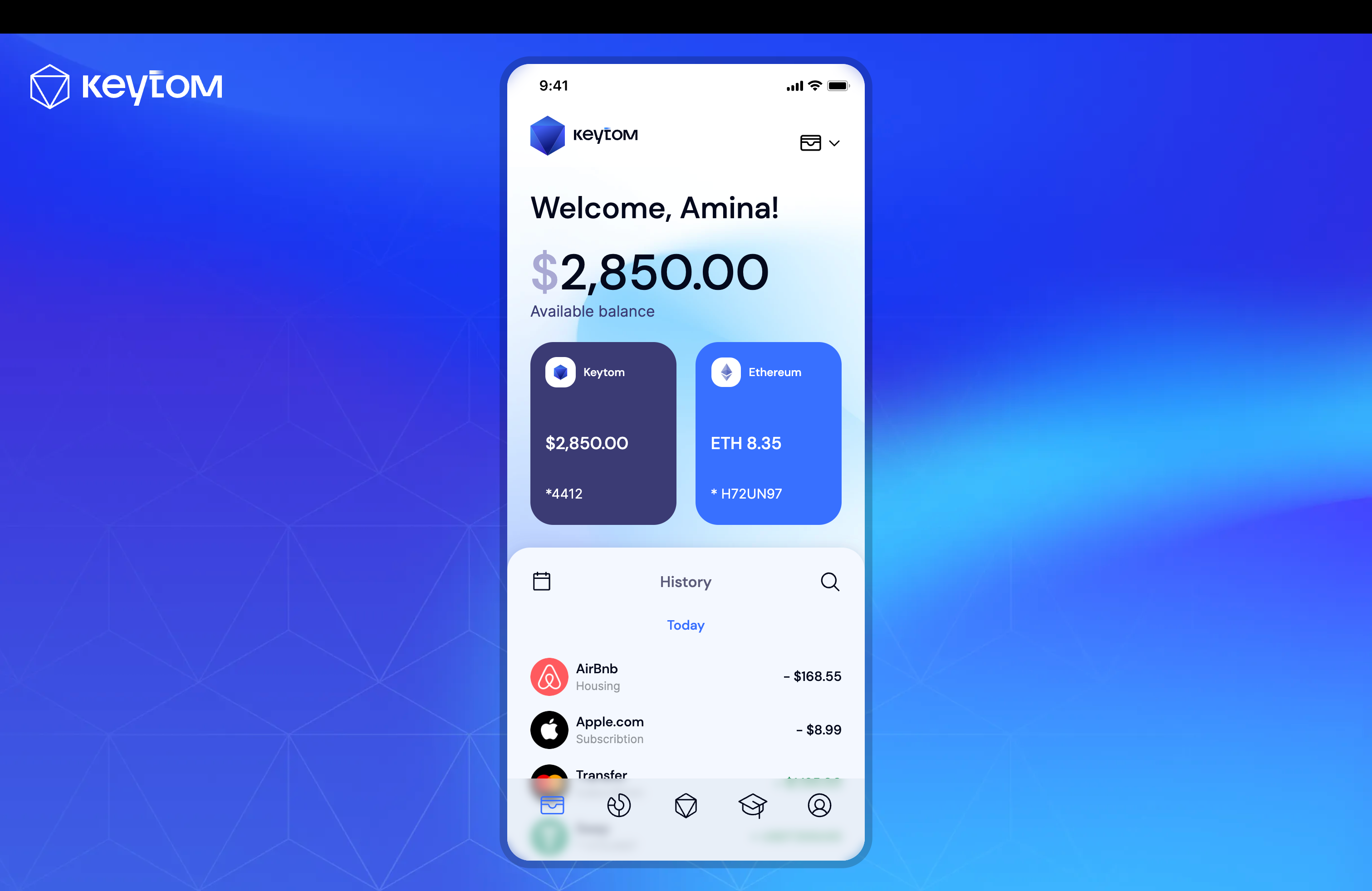 Прототип мобильного приложения для Keytom